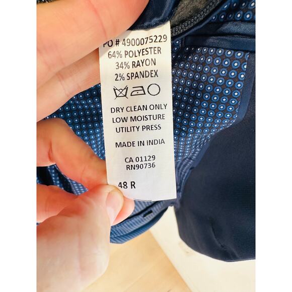 Men's Michael Kors Navy Suit Jacket/Blazer/Sportscoat Size 48R Business - Picture 3 of 8